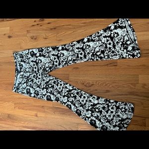 Black and white flower child pants